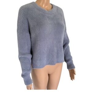 Abercrombie & Fitch Soft Cozy Fuzzy Eyelash Knit Sweater Blue S NWT Coquette
